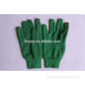 Green pvc dotted knit fruit picking glove